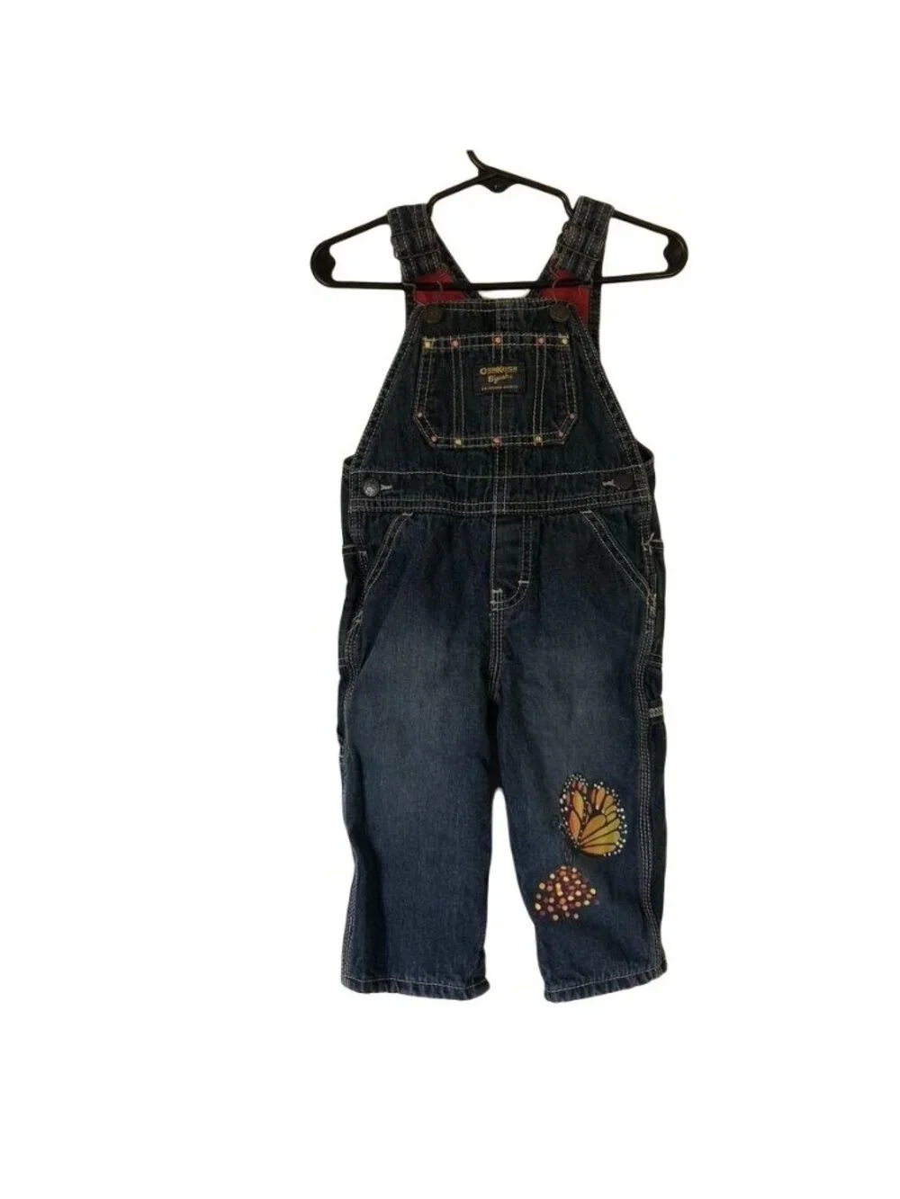 OshKosh B'gosh Butterfly Denim Overalls 12 Months